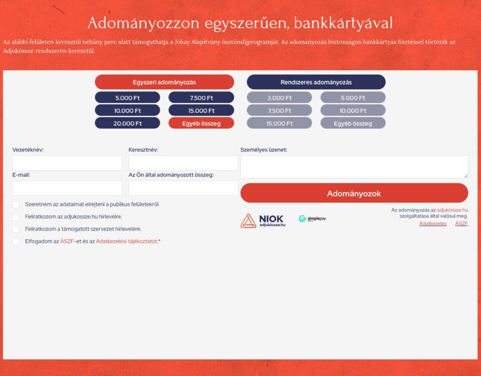 Adományozási felület